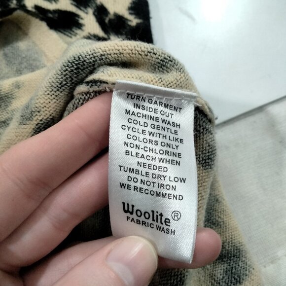 Vintage Designers Originals 90s Y2K Beaded Leopard Face Sweater XL Cheetah Cat - Picture 5 of 5